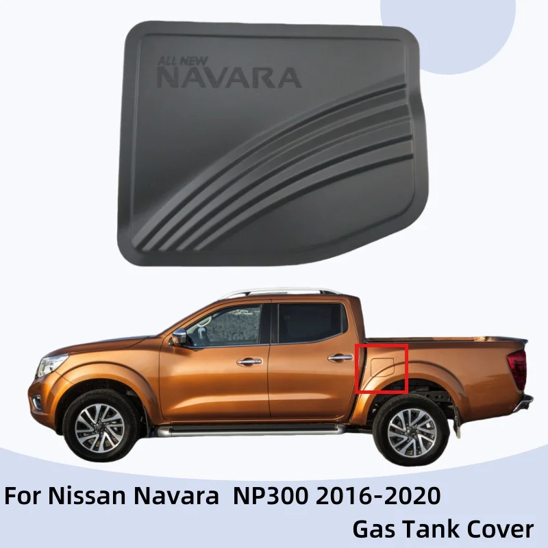 

Car Accessories Exterior Decorate Chrome silver Matte Black Gas Tank Cover Trim For Nissan Navara NP300 2016 2017 2018 2019 2020