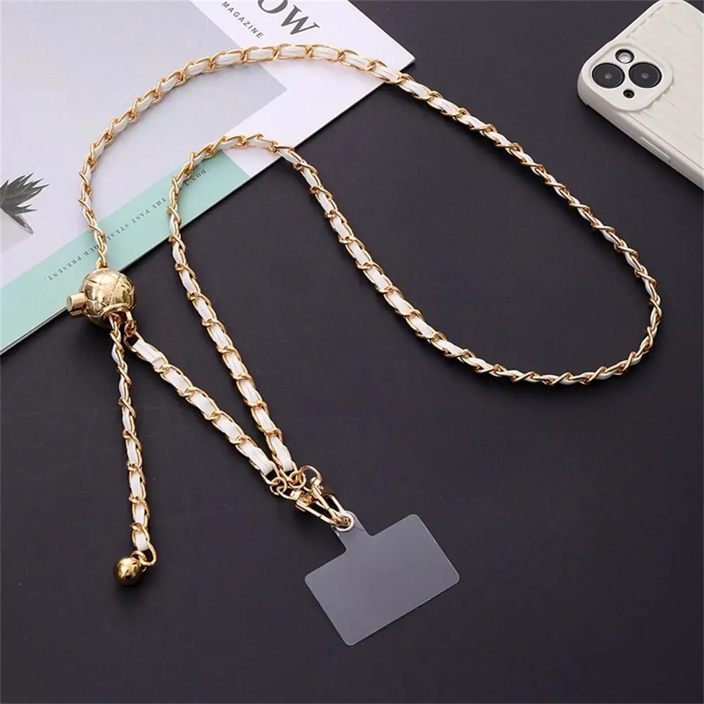 

Bag Chain Anti-lost Crossbody Phone Chain PU Leather Adjustable Phone Case Hanging Long Metal Phone Neck Straps Girl Ladies