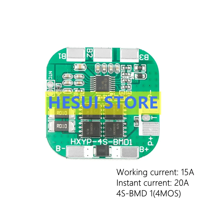 4 Series 14.8V/16.8V18650 lithium battery protection panel against overcharge and overdischarge short circuit module 15A Operati