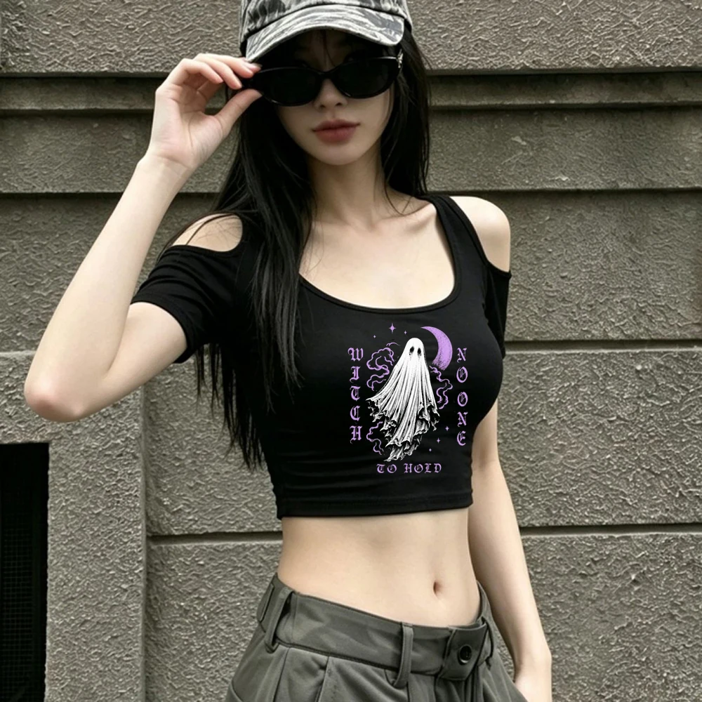 Bad Omens crop top ladies cutecore harajuku goth gyaru kawaii t-shirt summer dollette meme gothic 2000s