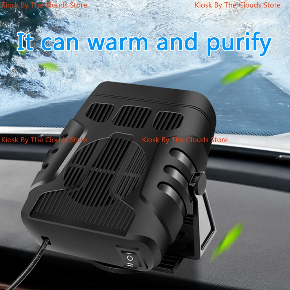 12V/24V Electric Heater Fan Heating Cooling Fan Defogging Defrosting Heating Fan 360 Degree Rotating Anti-Fog Automobile Heater