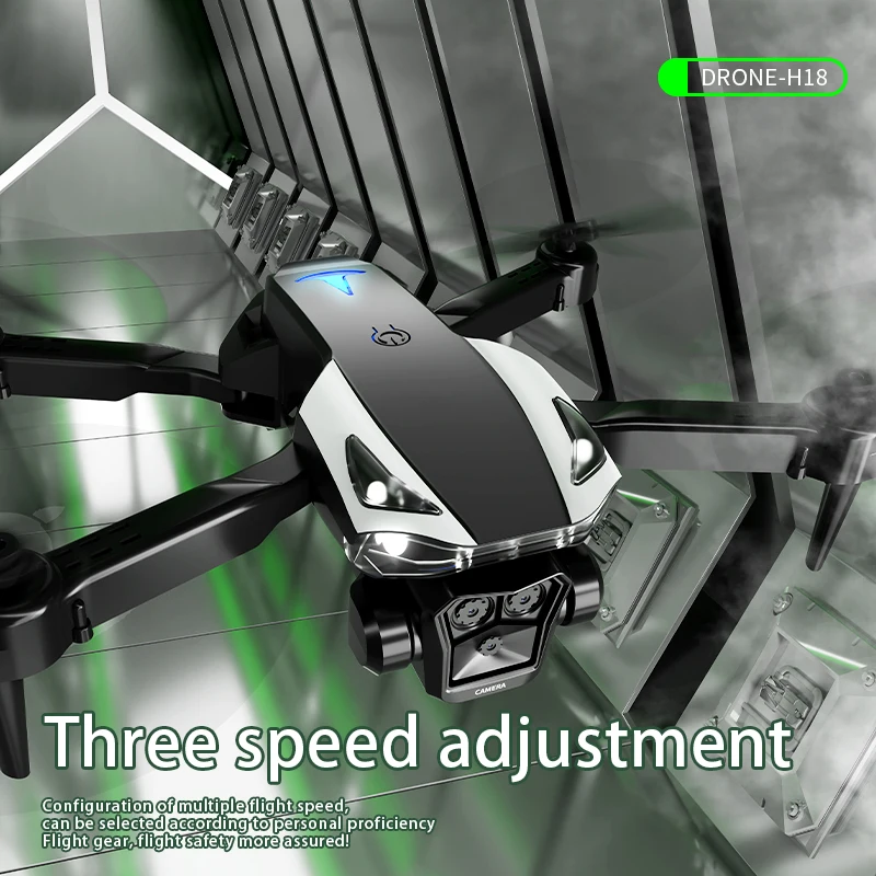 H18‑2 Foldable RC Drone Dual Camera 360° Roll Altitude Hold Modular Battery High‑quality Gift for Holiday Outdoor Travel