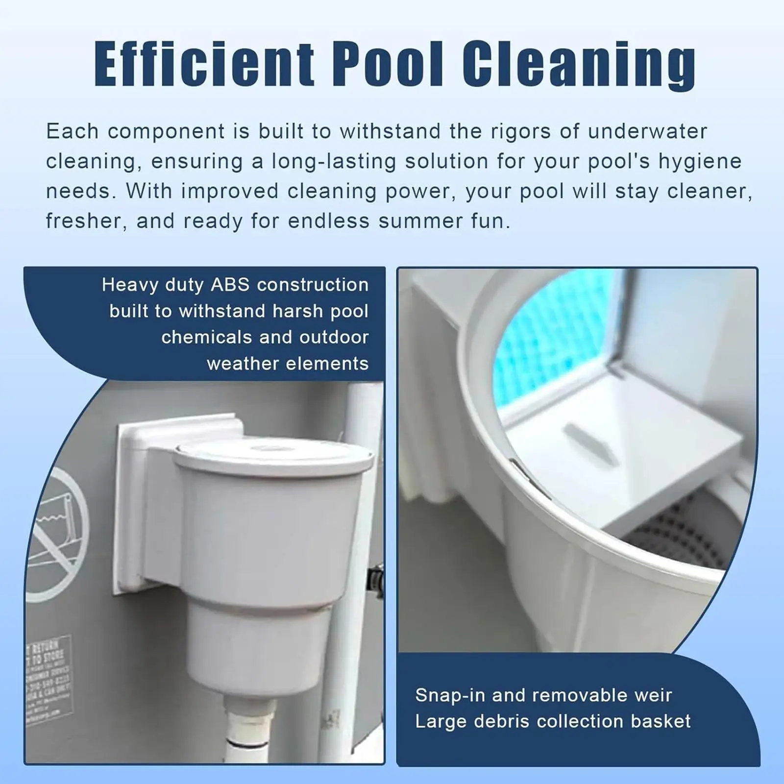 Ground Pool Skimmer High Performance Premium Professional Repair Parts SP1419D SP1023 with Accessory Kit for above Ground Pools