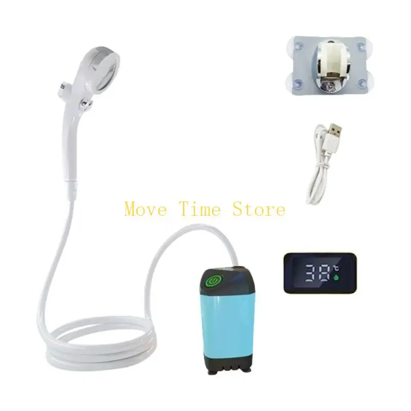 92Me Compactos Handheld Recargable Juego cabezales ducha Portables Bomba ducha aire libre
