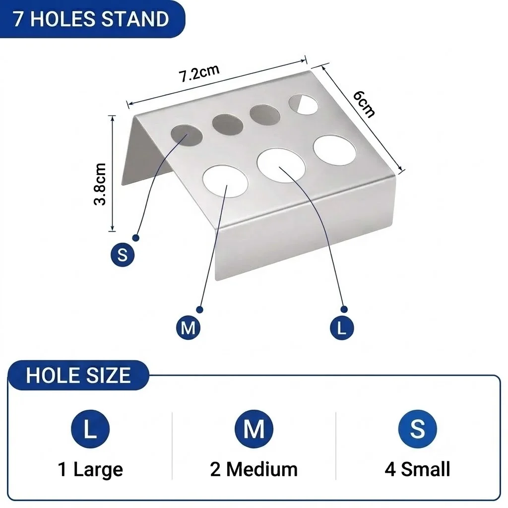 7/8/21 Holes Tattoo Ink Cup Holder Stand Stainless Steel Plastic Permanent Makeup Pigment Container Tattoo Accessories