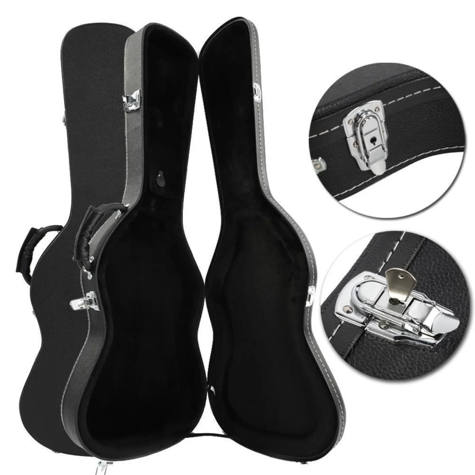 New Microgroove Artificial Leather ST Electric Guitar Hard Shell Case Black United States