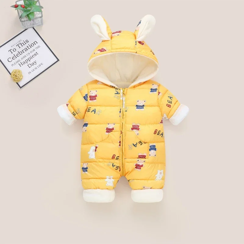 Babys Down Cotton Jumpsuit Baby Winter Clothing Thick Fleece for Warmth Climbing Baby Boy Clothes Newborn Baby Clothes Conjuntos