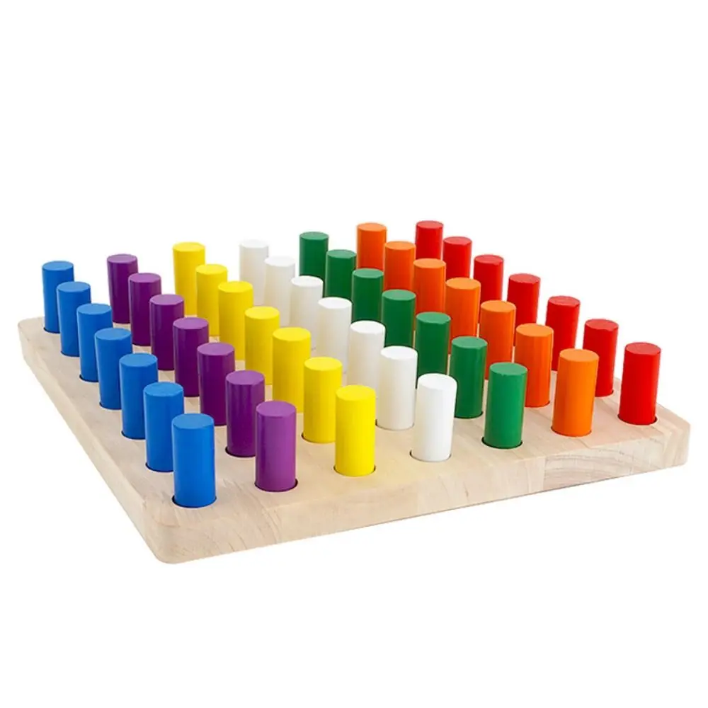 Jouet de plugboard Montessori en bois, outil d'éducation précoce coloré pour les tout-petits, Cognition des couleurs et motricité Fine