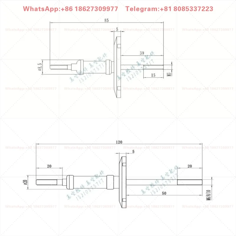 Vacuum Flanged Ceramic    High Voltage Electrode Splice Wire Wiring Quick Link KF16 25 40 50