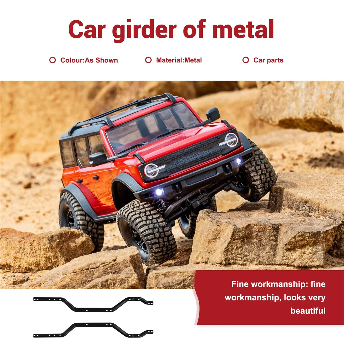YKH_Meetal Frame Girder Rail for TRX4M 1/18 RC Crawler Car Upgrade Parts