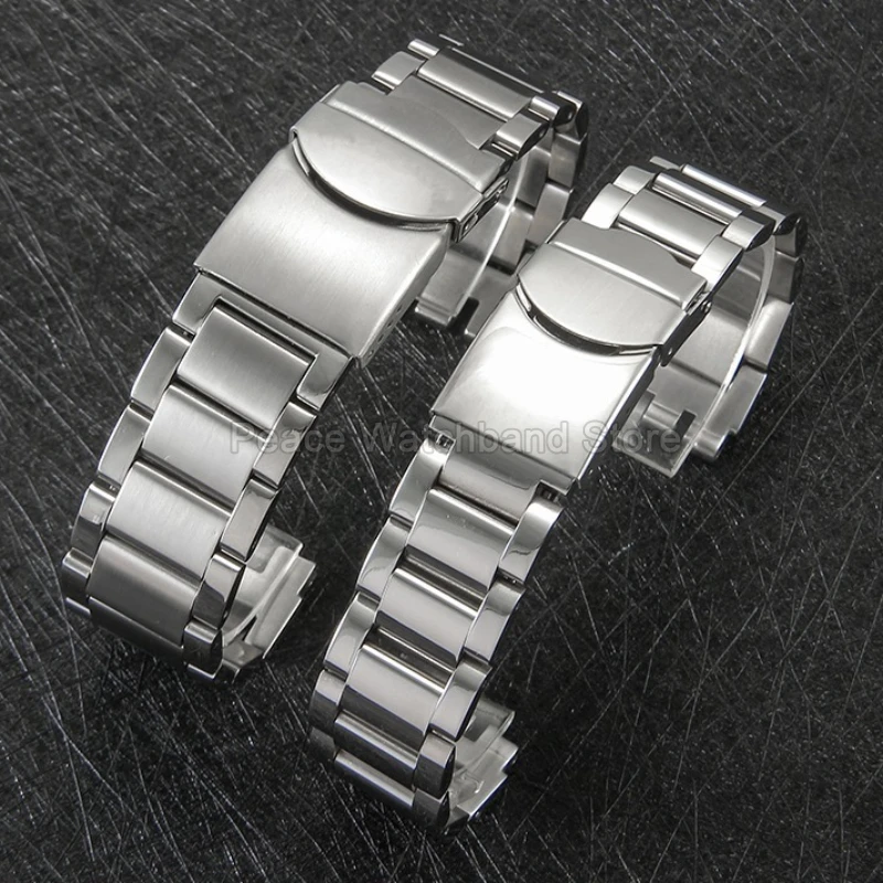Cinturino in acciaio inossidabile con fibbia speciale leggera con finitura lucida per Swatch YGS749G 17 20 Estremità a tre punte resistente ai graffi