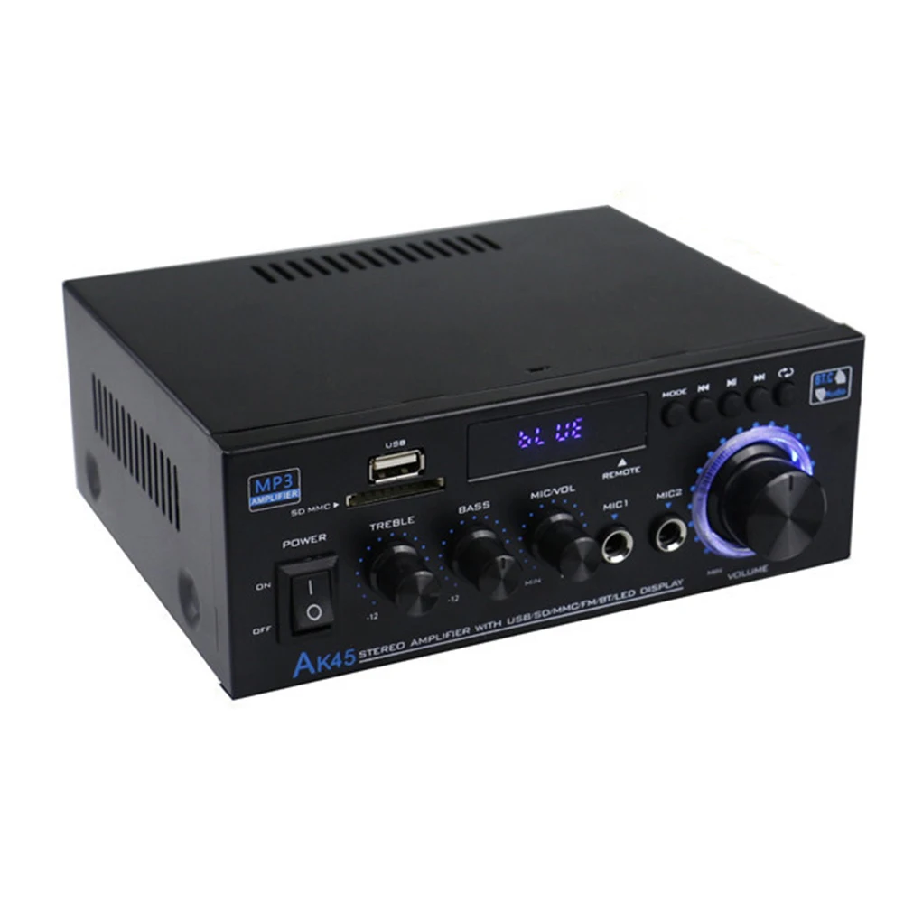 

AK45 HiFi Digital Bluetooth Audio Amplifier 40Wx2 2.0 Channel HiFi Digital Stereo Sound Amplifier AC 90V-240V for Home Car