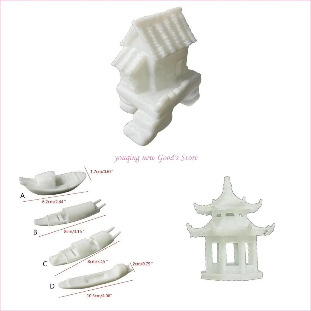 

57QA Mini Small House Cottages Resin Material Mini Landscape Crafts Mini House Crafts