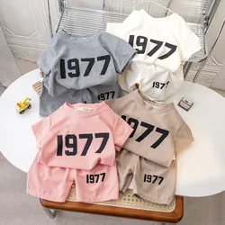 Trendy Brand Summer Kids Clothing Short Sleeve Tracksuits Baby Girl Boy T-shirt Shorts Casual Outfits Toddler Costume 2pc/set