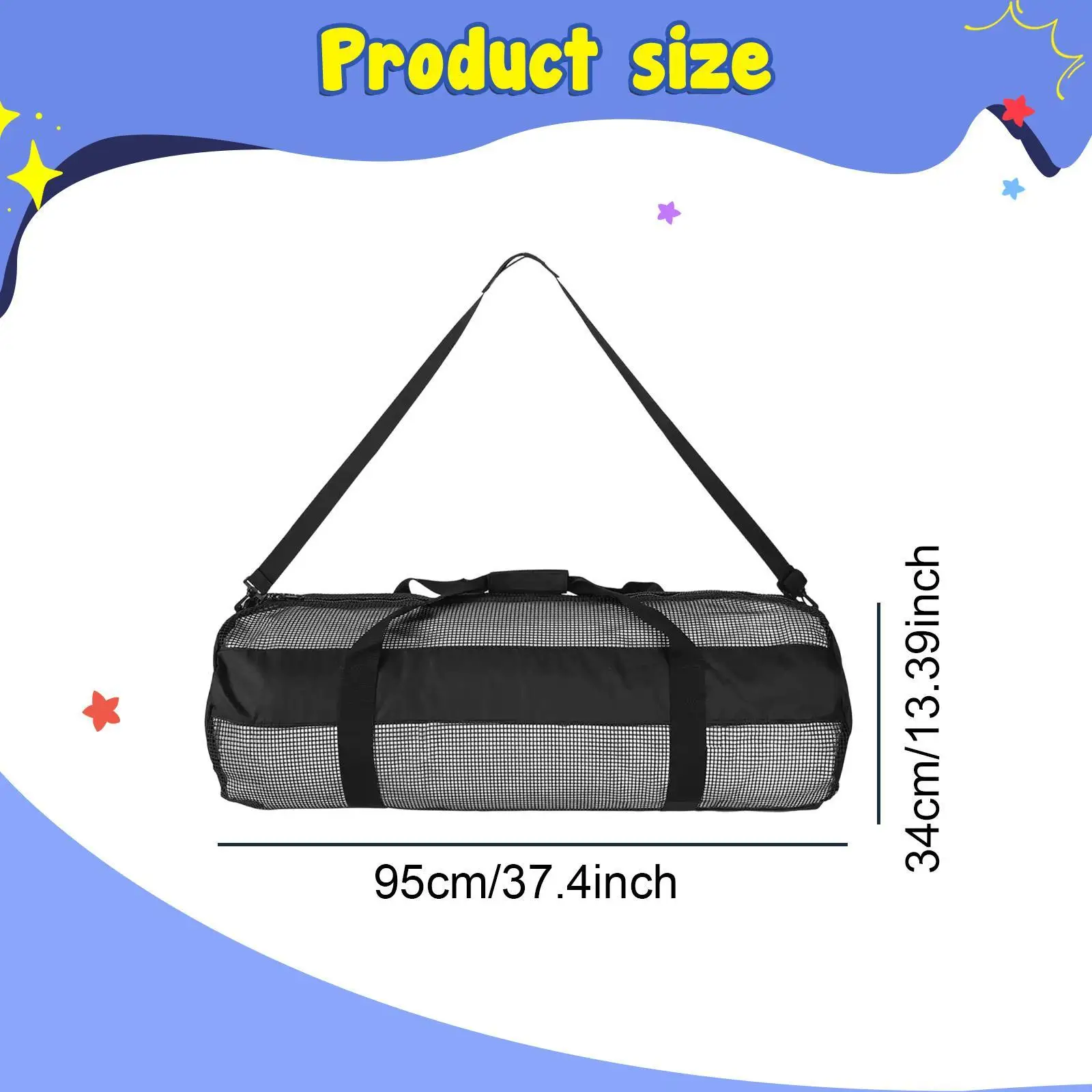 

Large Mesh Diving Gear Duffel Bag Breathable Waterproof Equipment Storage Bag for Women Pool Beach Water Sports