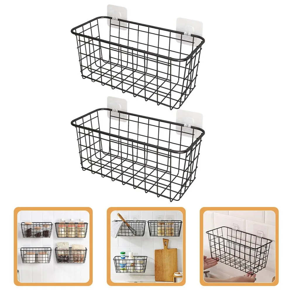 

1/2/3pcs Storage Basket Bread Snack Fruit Basket Wall Household Organizer Holder Bathroom Kitchen Sundries Storage Container
