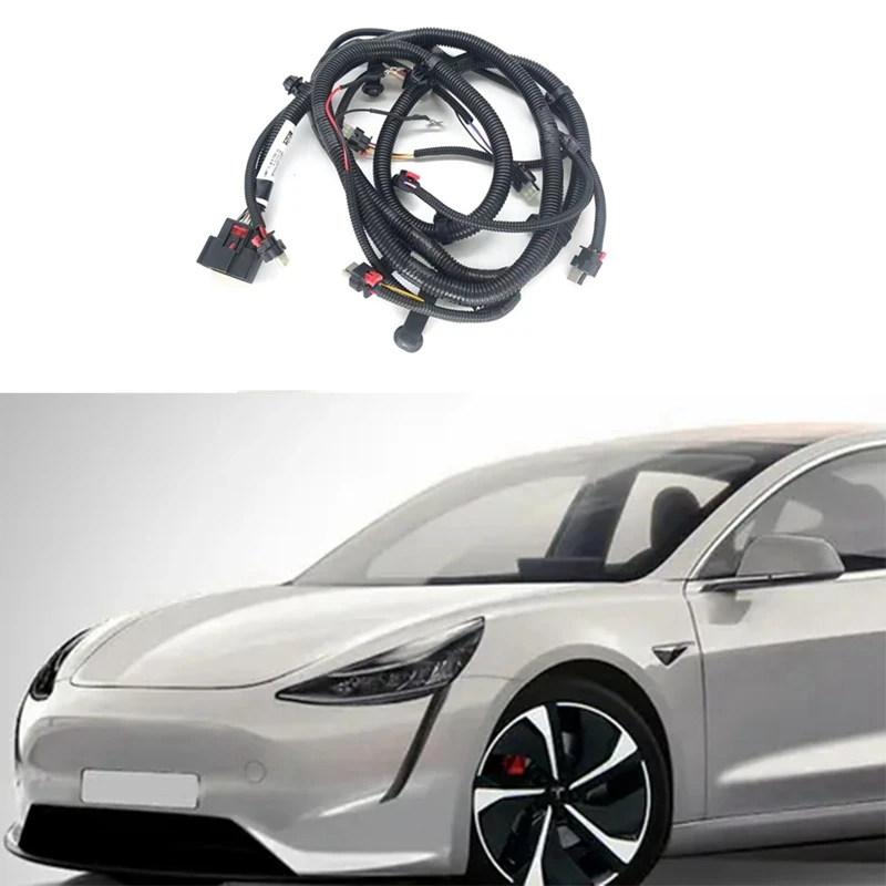 2X Car Front Bumper Reversing Radar Wiring Harness 2067958-00-B Belt Fog Lamp Interface For Tesla Model 3 2021-2023