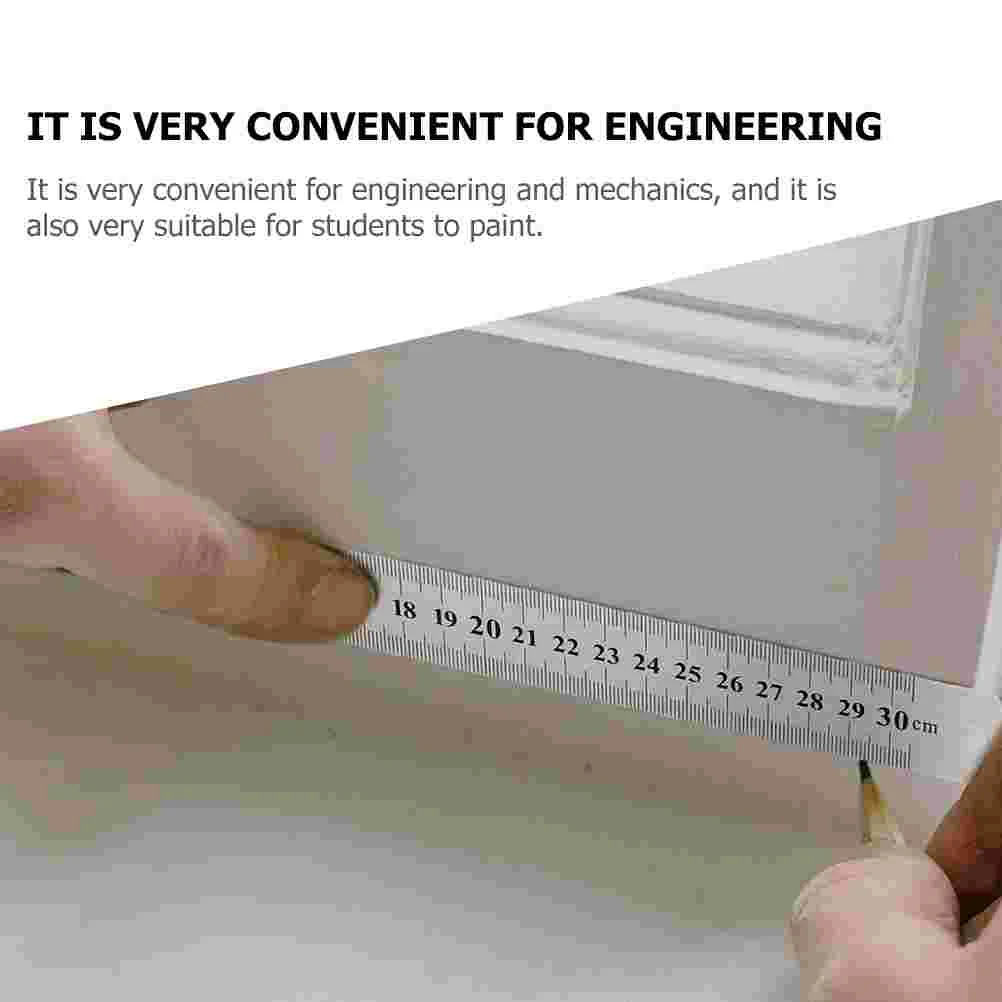 3 قطع مسطرة متدرجة على الوجهين مساطر محمولة لأعمال النجارة معدنية من الفولاذ المقاوم للصدأ لطلاء المكاتب