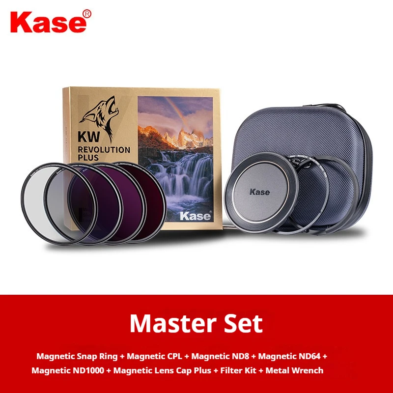 kase Filter Master Set: CPL + ND8 + ND64 + ND1000 + Internal Adapter Ring + Lens Cap + Filter Case + Metal Wrench