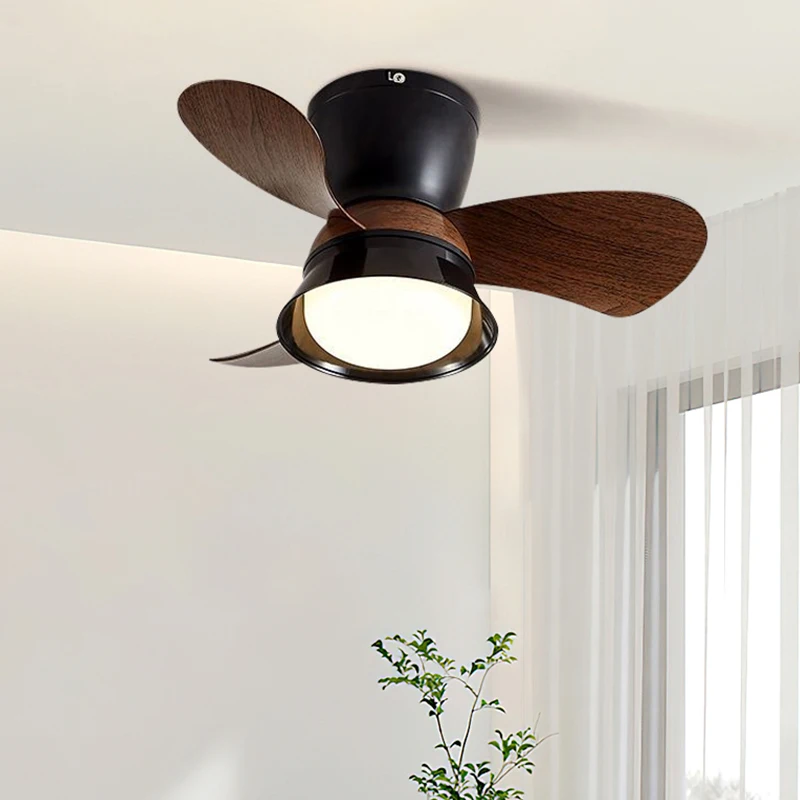 Ceiling Fans With LED Lamp High Wind 3 Speed Silent Fans Light Modern Retro Design for Bedroom Living Room Decor Home lamp