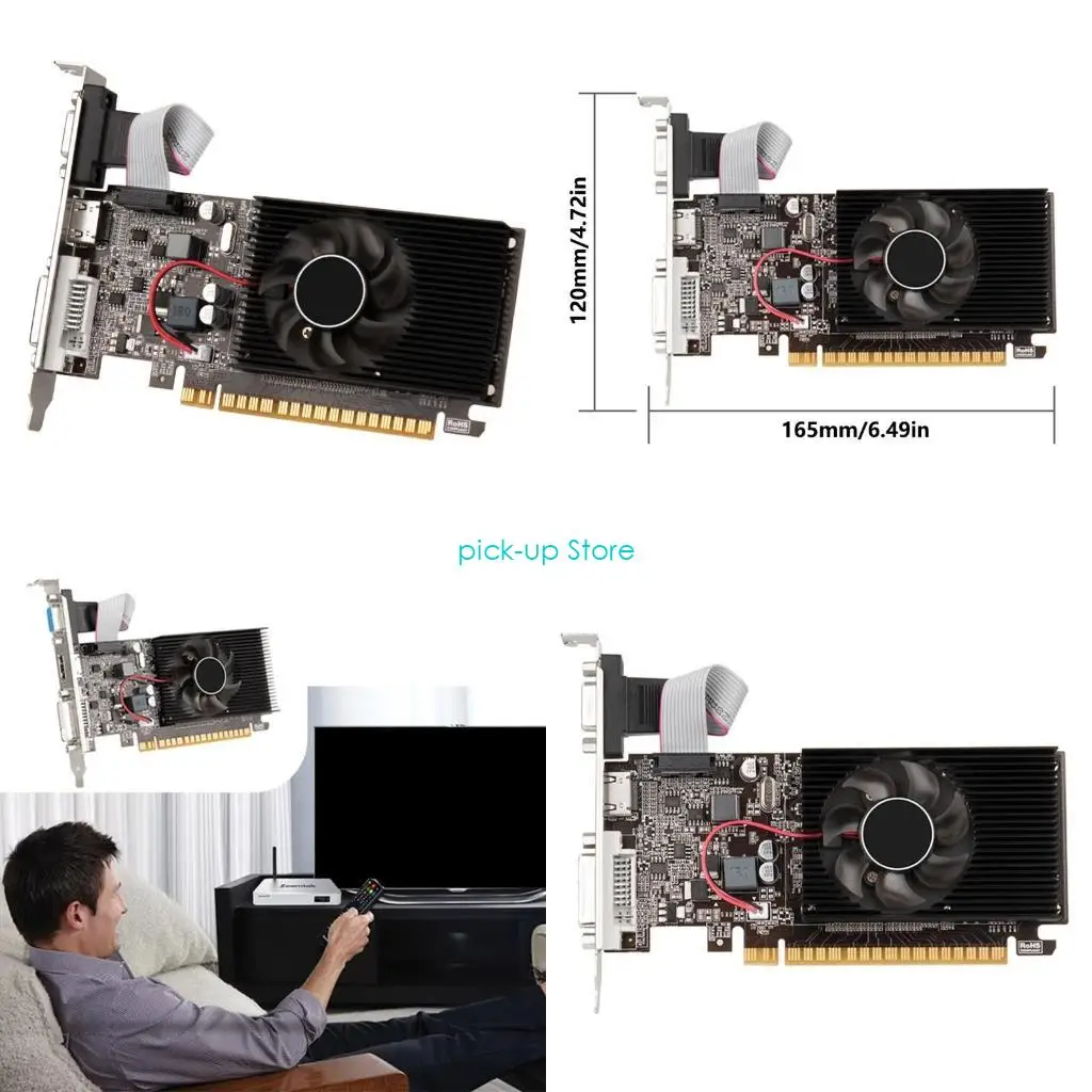 

Q5WA GT610 Graphics Card 1GB 64bit Game Graphics Card PCIE x16 Professional Desktop