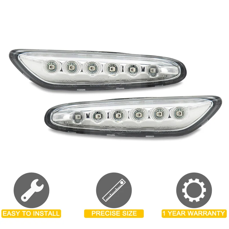 12V Clear Lens LED Side Marker Lamp Assembly For BMW E46 E60 E61 E81 E82 E87 E88 E90 E91 E92 E93 X1 X3 Blinker Turn Signal Light