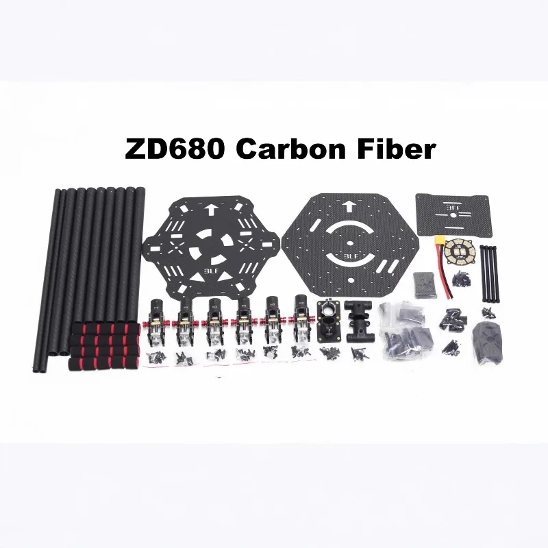 Kit de cadre hexagonal pliable F680, entièrement en fibre de carbone avec train d'atterrissage rétractable pour drone FPV et photographie aérienne