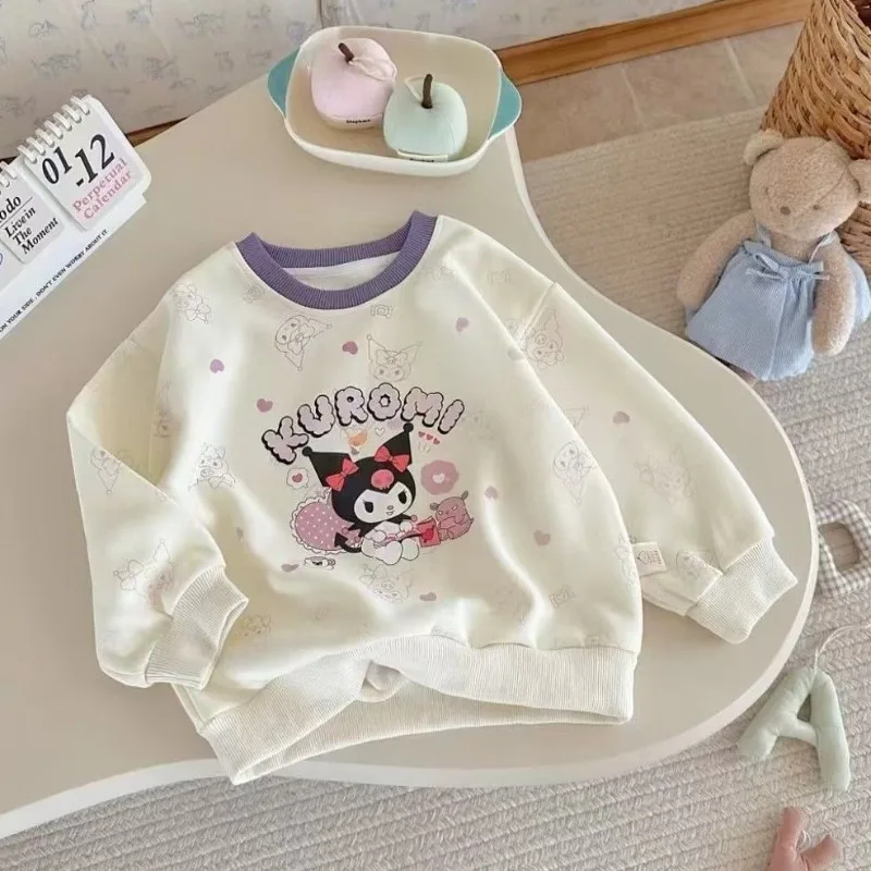 Sweet Ins Kuromi Kawaii Sanrio Long Sleeve Hoodie Boys Girls Cute My Melody Children Shirts Clothing Lovely Gifts for Kids