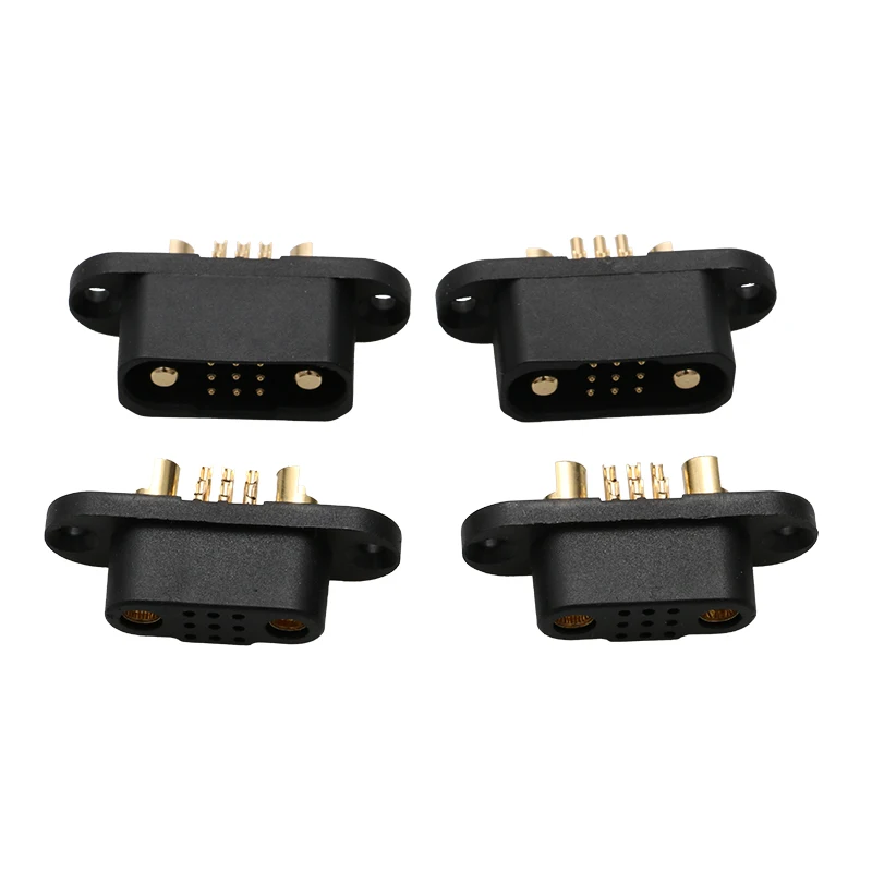 5Pairs 2+9 Pin Gold-Plated Copper Male Female Adapter DC500V 50A Instant Current Plug for RC Drone Airplane Battery Connection