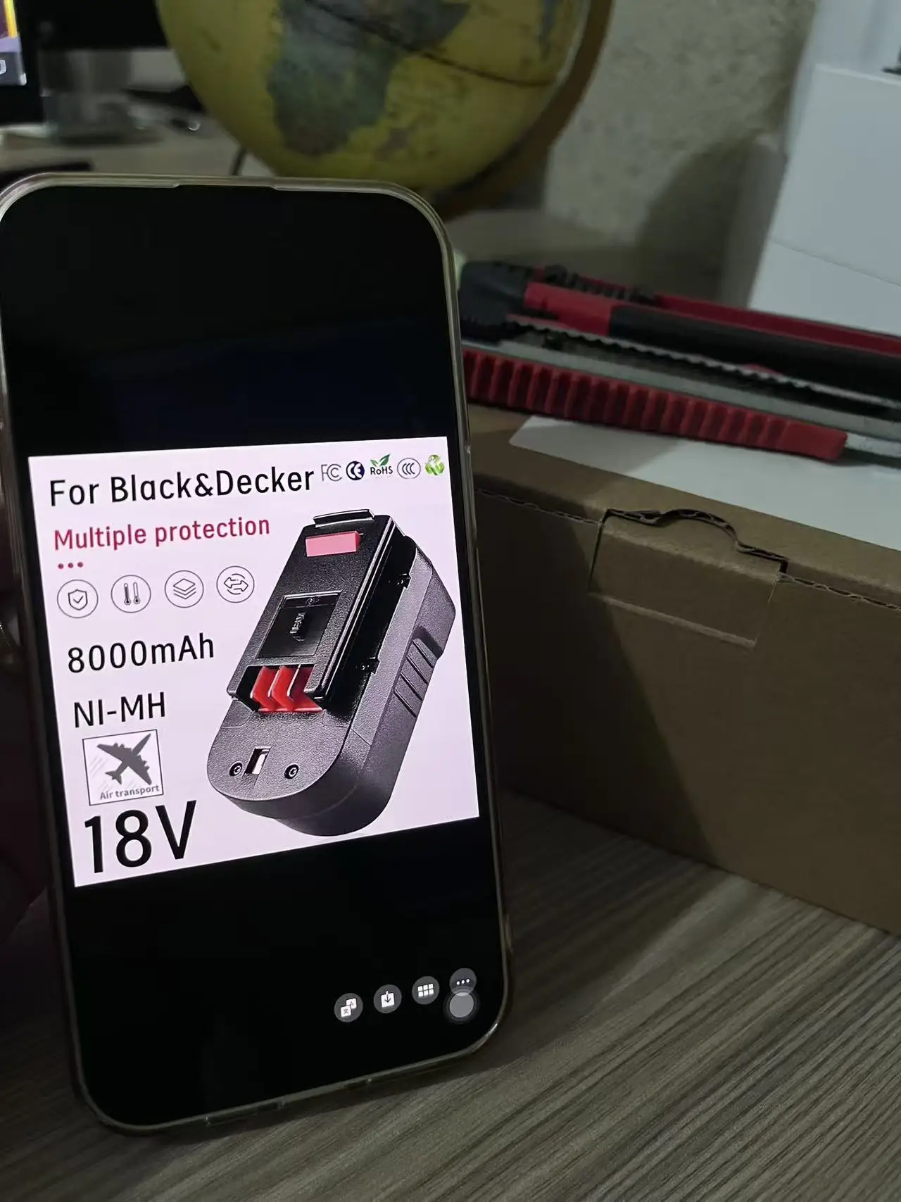 

18V 8000mAh for Black&Decker Power Tool Rechargeable Battery A18 A1718 A18NH HPB18 HPB18-OPE FS1800CS FS1800D