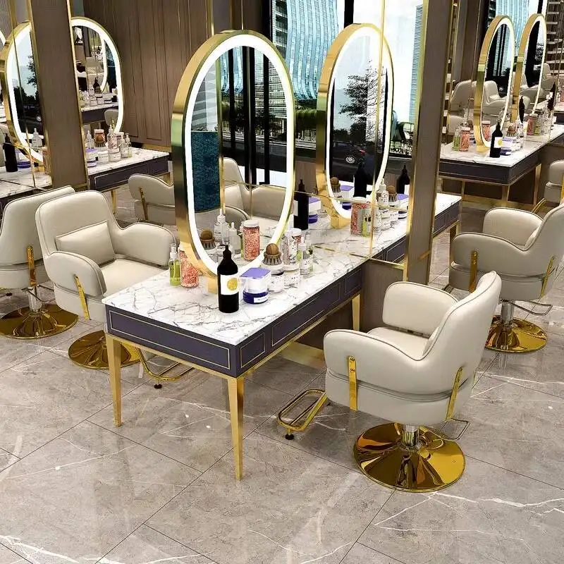 

Makeup Stool Barber Chair Tattoo Trolley Cosmetic Wash Saddle Shampoo Salon Luxury Barber Chair Styling Sillas Beauty Furniture