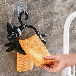 Cute Cat Shaped Towel Bar Wall Mounted Towel Holder Towel Rack Door Back