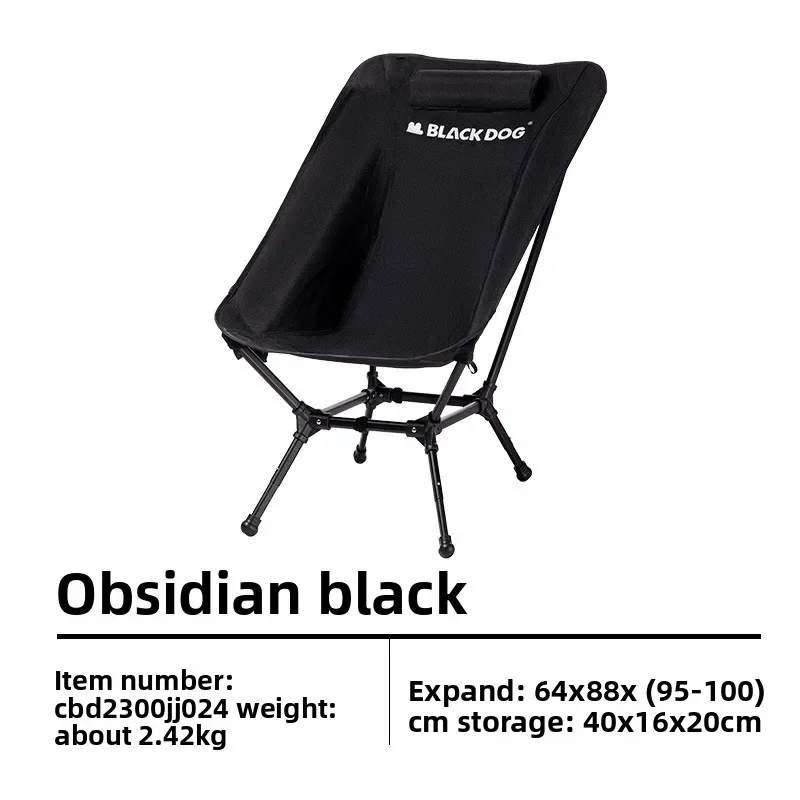 BLACKDOG Aluminium Outdoor Stoel met Hoge Rug, Draagbare Vissers- en Strandstoel, Nieuwe Campingstoel met Hoge Rug, Wandelstoel