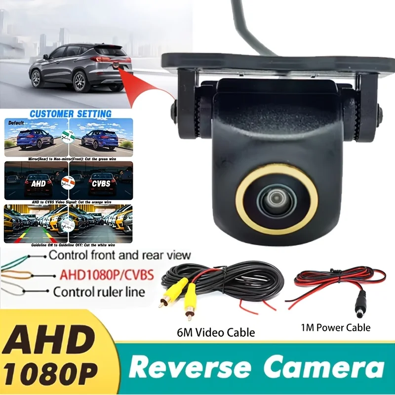 170° Fisheye Car Backup Camera Full-Color Night Vision | AHD-1080P/CVBS Switchable | Compatible with Front/Rear/Left/Right View