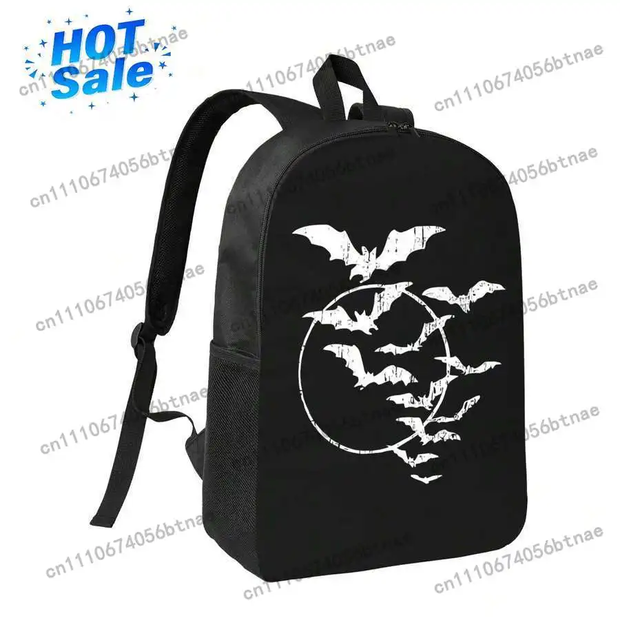 Halloween Swarm Of Bats Full Moon Spooky Vintage Art Rucksack, wasserdichter, leichter Laptop-Rucksack, Umhängetasche, lässiger Tagesrucksack
