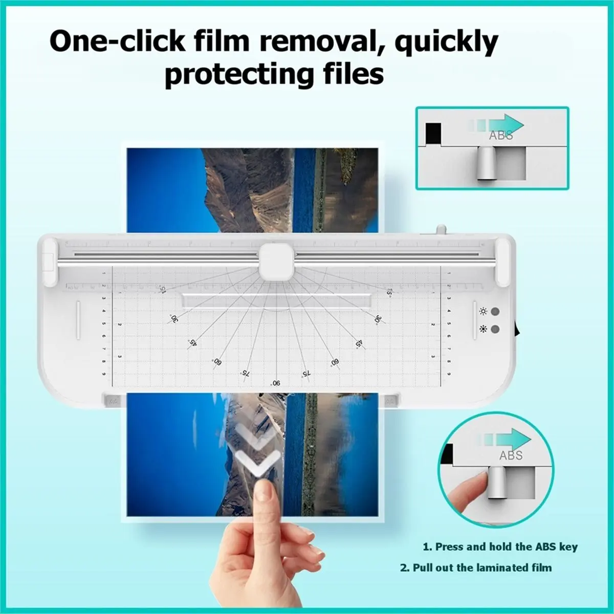 Multi-use Gear Multifunctional A4 Photo & Document Laminator with Built-in Cutter - Suitable for Home and Professional EU Plug