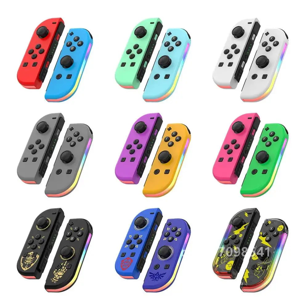 BT 5.2 Joy Controller RGB LED สวิทช์ L/R Joypad สําหรับ Nintendo Switch/Lite/Oled JoyCon Gamepads จอยสติ๊กแบบ Dual การสั่นสะเทือน