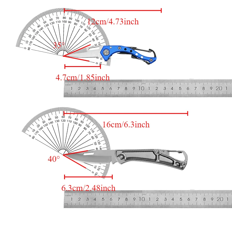 Portable Folding Knife with Stainless Steel Blade Handle, Travel Camping Cutting Tool, Holiday Gift, Keychain, Pendant