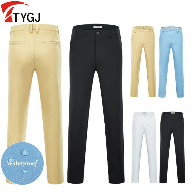 TTYGJ Male Spring Summer Long Trousers Men Casual Business Golf Pants Elastic Waistband Sweatpant Waterproof Sports Pants XS-2XL