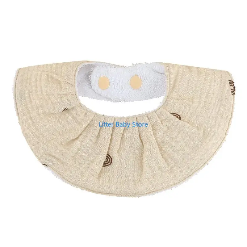 N80C Baby Bib Saliva Towel Solid Color Feeding Burp Cloth Adjustable Button Bandana Scarf Bibs for Newborn Infants Gifts