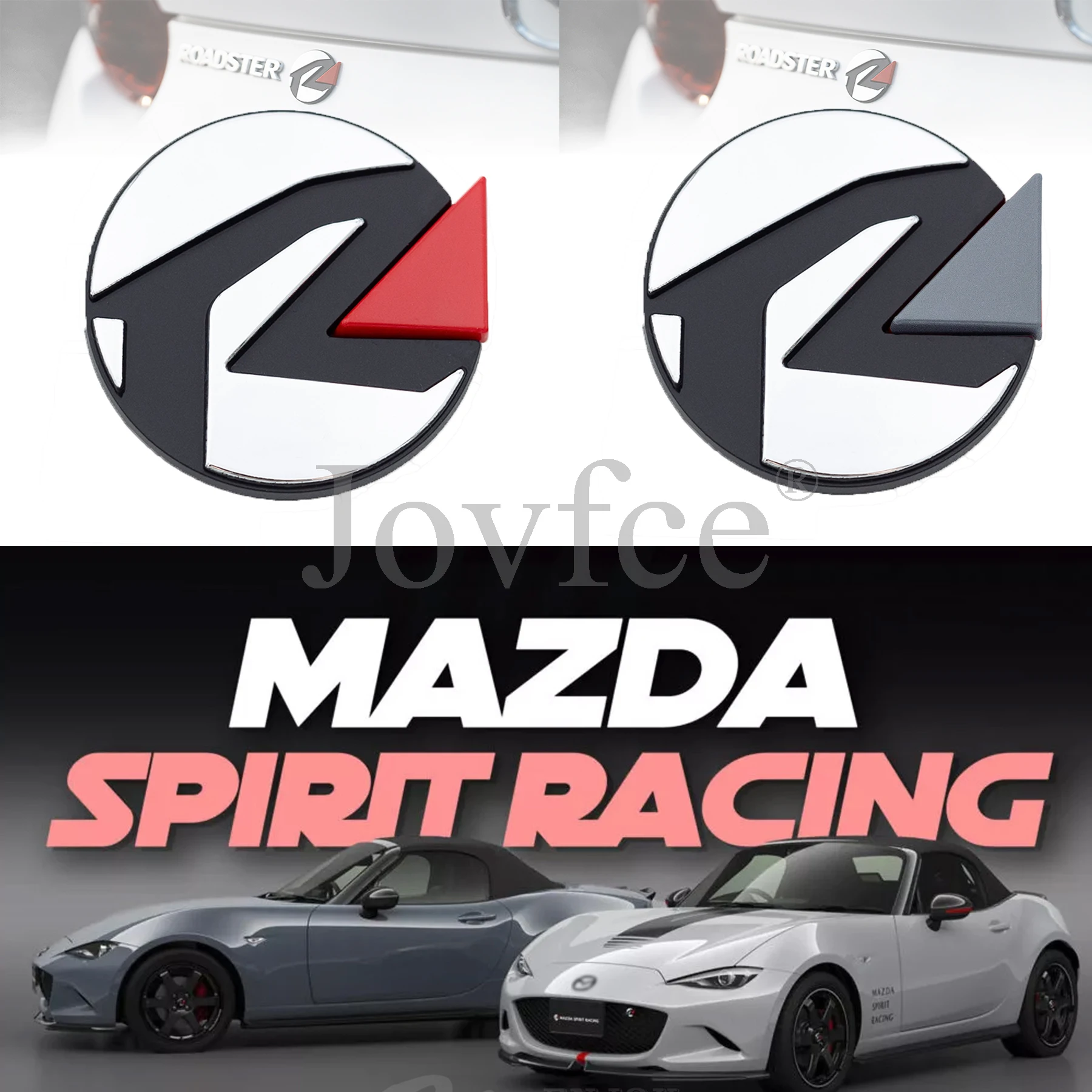 Emblema Estilo Spirit Racing – Insignia de Coche de Repuesto Compatible con Mazda MX5, CX5, CX30, CX50, CX9, CX90, Mazda3, Mazda6