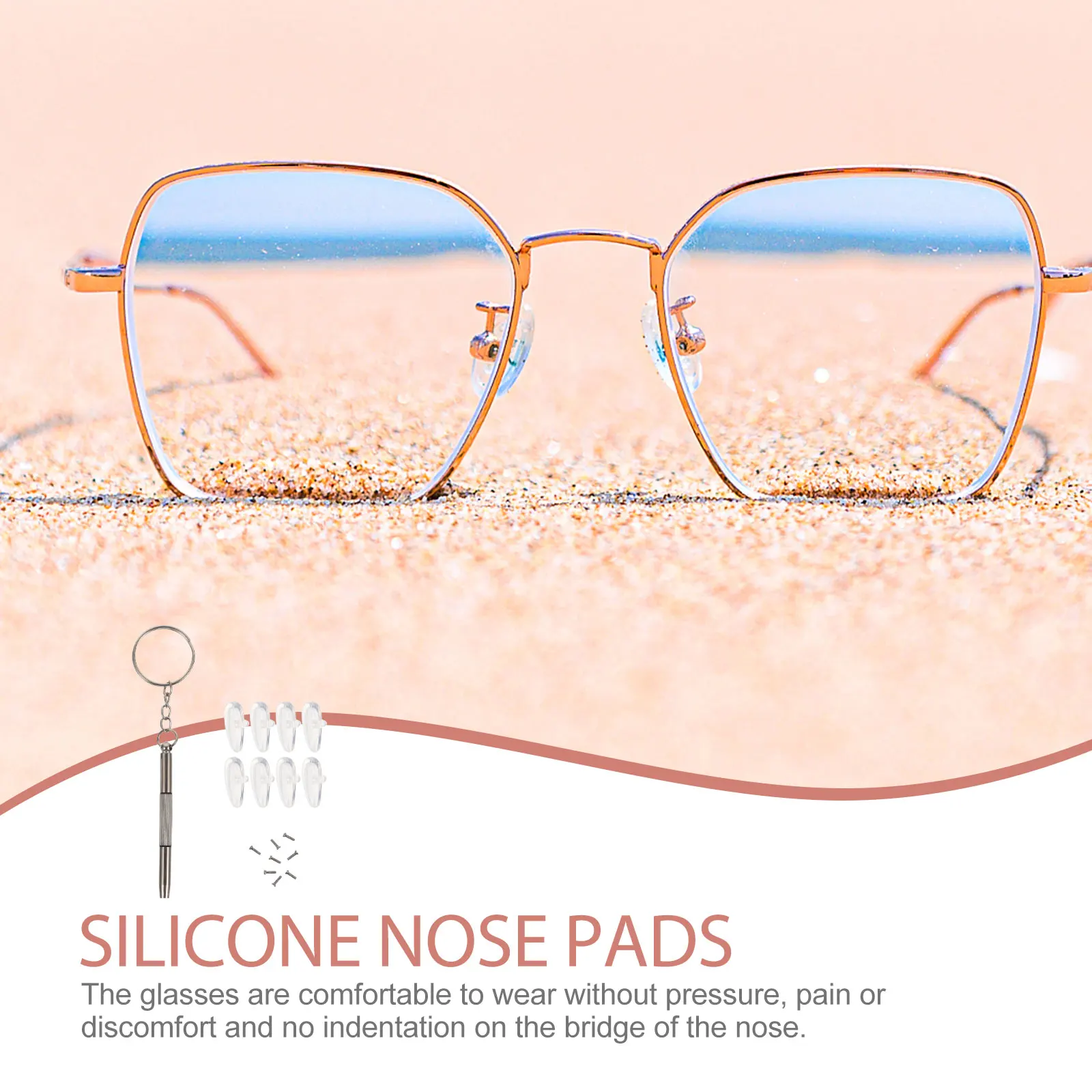 

Nose Accessories Eyeglass Pad Replacement Glasses Stainless Steel Cushions for Pads Silicone