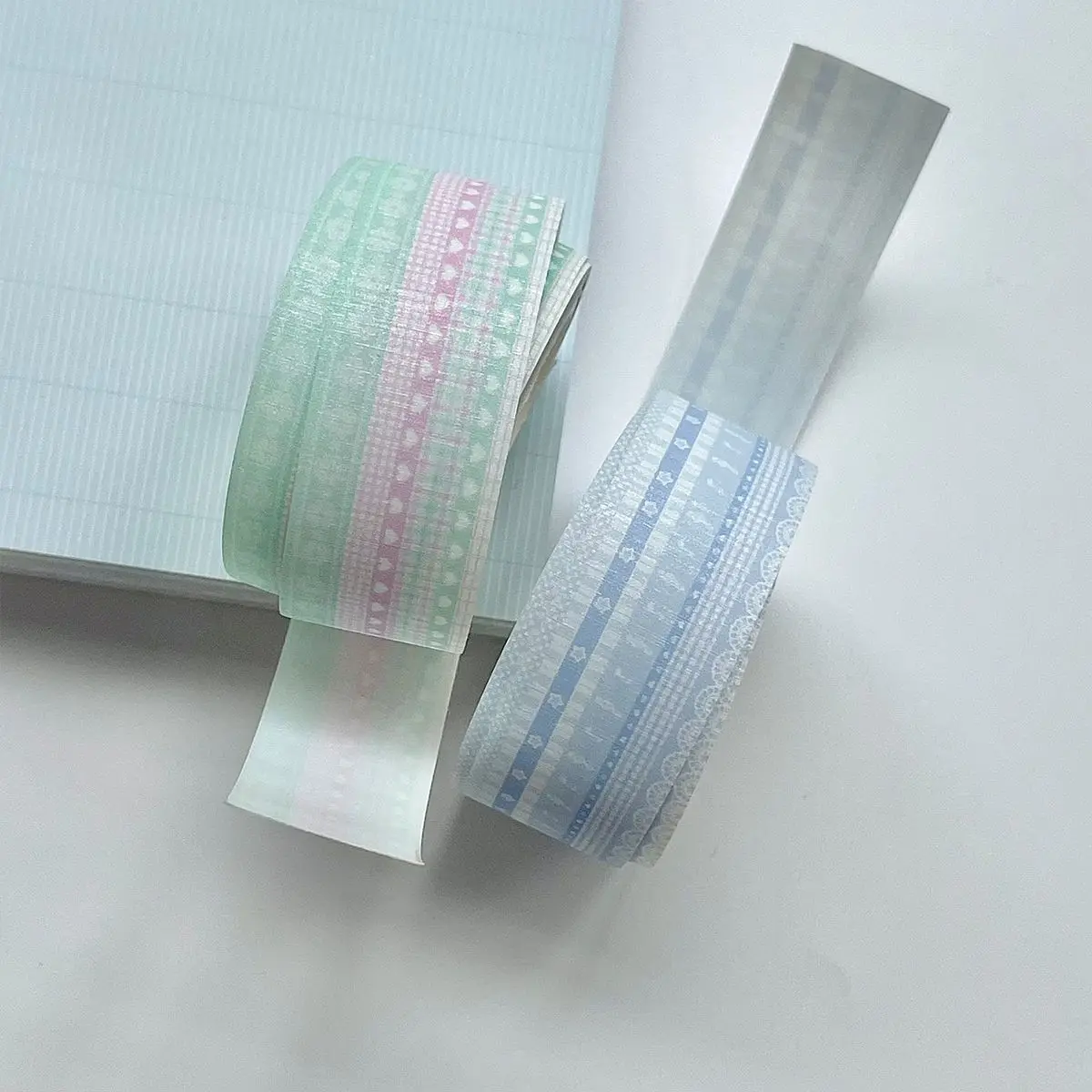 1 rol Koreaanse stijl schattige cartoon roze kant tape DIY scrapbooking journaling decoratieve kleurrijke strik bloemen patroon strip tape