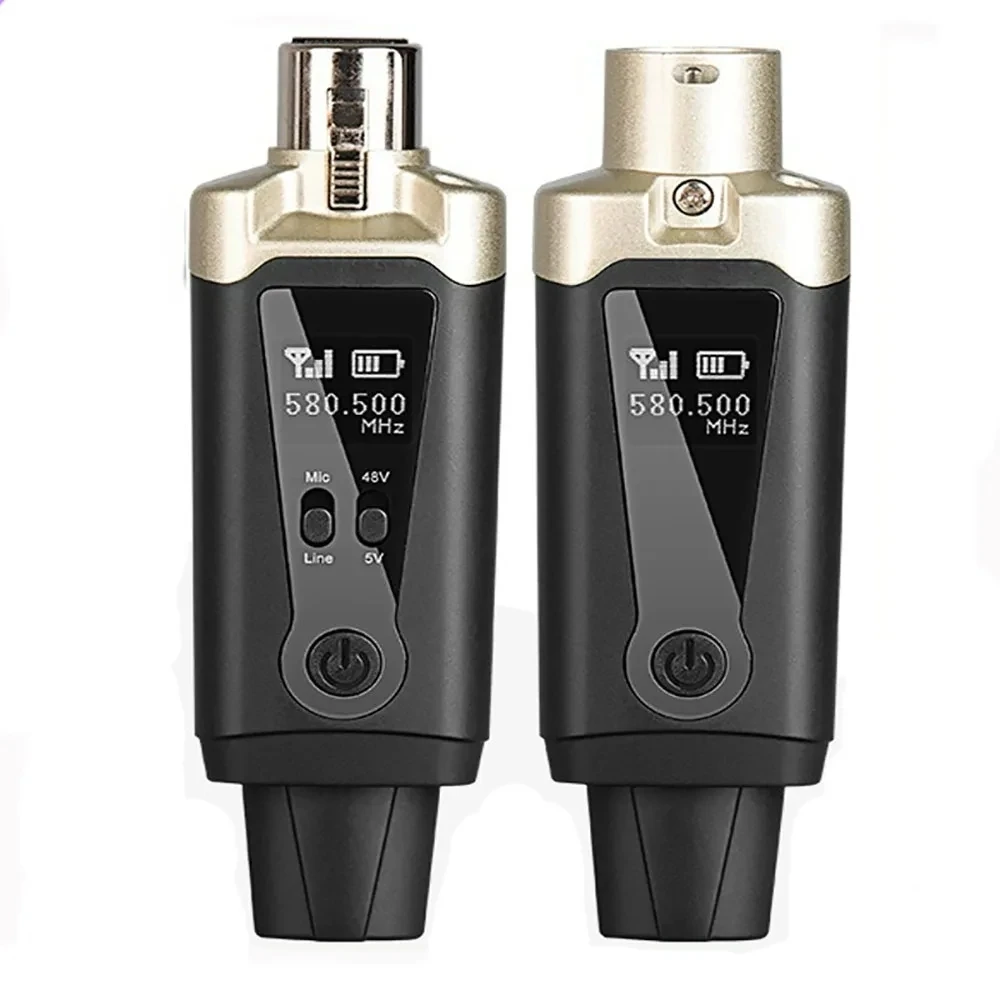 UHF Microphone Adapter Wireless Microphone System XLR Mic Converter Automatic Wireless Transmitter Receiver For Condenser