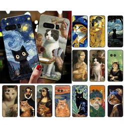 Van Gogh Gustav Klimt Mona Lisa Fun Cat Phone Case For Google Pixel 10 9 Pro XL 9A 8 7 6 Pro Pixel 8A 7A 6A Pixel 8 7 6 5