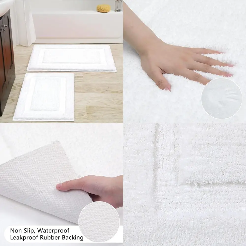 

Набор из 2 ковриков для ванной комнаты размером 32x20 дюймов, супермягкие впитывающие коврики для ванной, нескользящие моющиеся коврики для ванной комнаты, душа, ванны dec