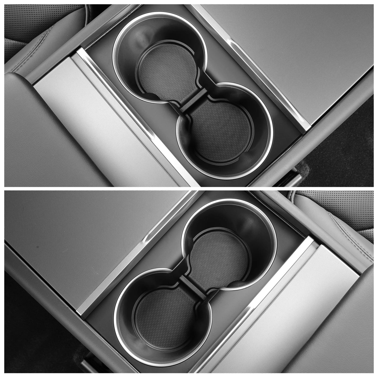 LUCKEASY Cup Pad für Tesla Model Y Launch 2025, Juniper Center Console Cup Coaster, Rückenreihe, rutschfestes Cup Pad, Zubehör, TPU – Detail 7