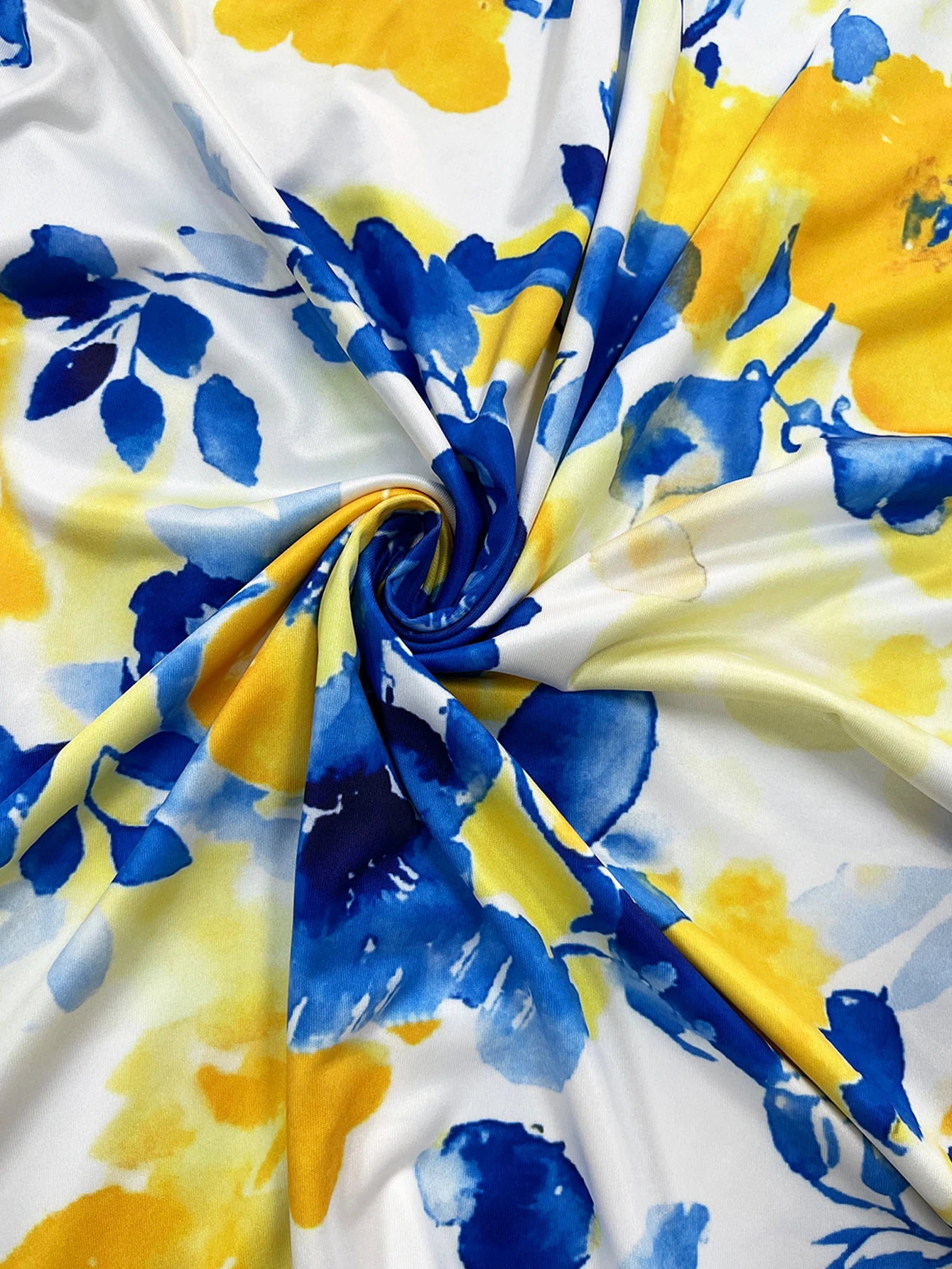 Damen-Sommerkleid mit zufälligem Aufdruck, kurzärmliges Midikleid mit Rundhalsausschnitt und Taschen, Urlaubsgeeignete Sommeroutfits – Detail 4