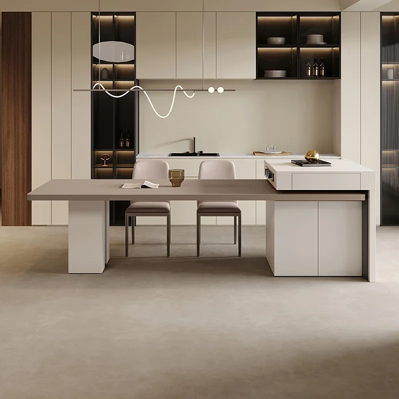 

Restaurant Luxury White Table Chairs Drawer Socket Modern Kitchen Dining Tables Luxury Compact Lounge Muebles Unique Furniture