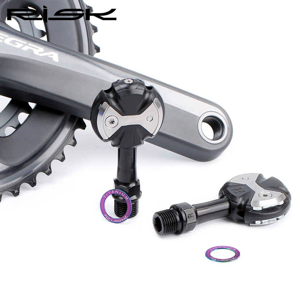 RISK Bicycle Pedal Spacer Crank Gasket Pedal Abnormal Sound Maintenance Ring washer MTB Bike Titanium Alloy Pedal Protection Pad - Image 3